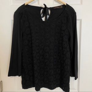 The Limited black eyelet 3/4 sleeve top. Size XL